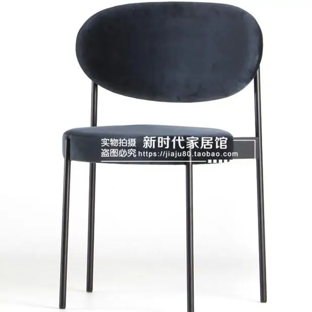 20%Nordic Iron Dining Chair Simple Modern Chair Home Cafe Hotel Fabric Designer Chair Leisure Stool