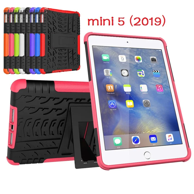 

High Duty Armor Coque 7.9 '' For iPad mini 5 2019 Case Shockproof PC+TPU Stand A2124 A2125 Protective Cover for iPad mini 5 Case