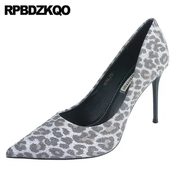 

celebrity size 4 34 unique ladies pumps thin runway stiletto leopard print high heels shoes 2019 pointed toe scarpin glitter