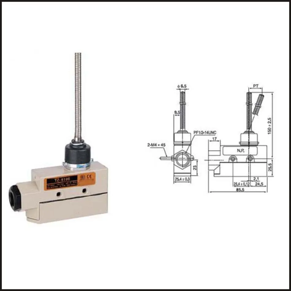

Switch travel limit switch 15A Electrical Safety Key Interlock switch Compact Prewired sealed Limit switch TZ-6106