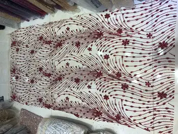 

14meters African French Lace Fabric High Quality Tulle Net Lace Fabric Gold Burgundy Embroidery Nigerian Lace Fabric For Women