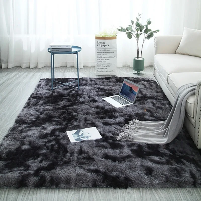 Dark Grey Plush Carpets For Living Room Soft Fluffy Rug Home Decor Shaggy Carpet Bedroom Sofa Table Floor Mat Cloakroom Rugs