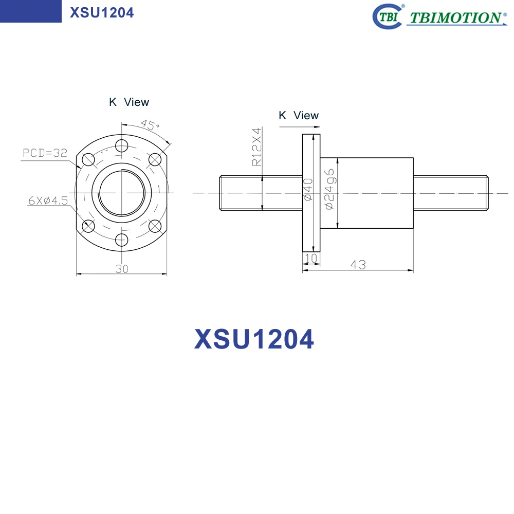 TBI 1202 1204 12 мм шариковый винт SFU1204 SFK1202 C7 с шариковой гайкой SFU SFK SFS для ЧПУ комплект 300 мм