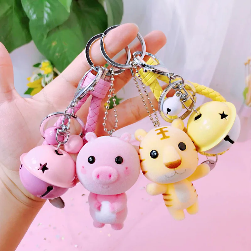 

Zodiac Keychain Cartoon Flocking Doll Keyring Couple Bag Cute Key Chain Ring Pendant For Women Bag