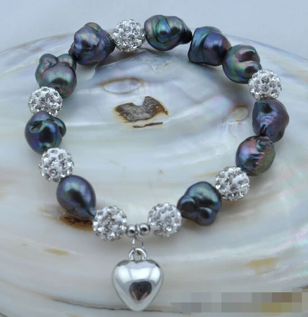 

Hot sell ->@@ > 09420 black baroque freshwater pearl bracelet -Top quality free shipping