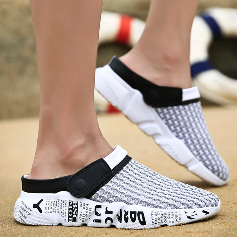

Men Sandals Men Shoes Summer Breathable Air Mesh Men Sandals Lighted Men Slippers Outdoor Beach Shoes Plus Size Platform Shoes