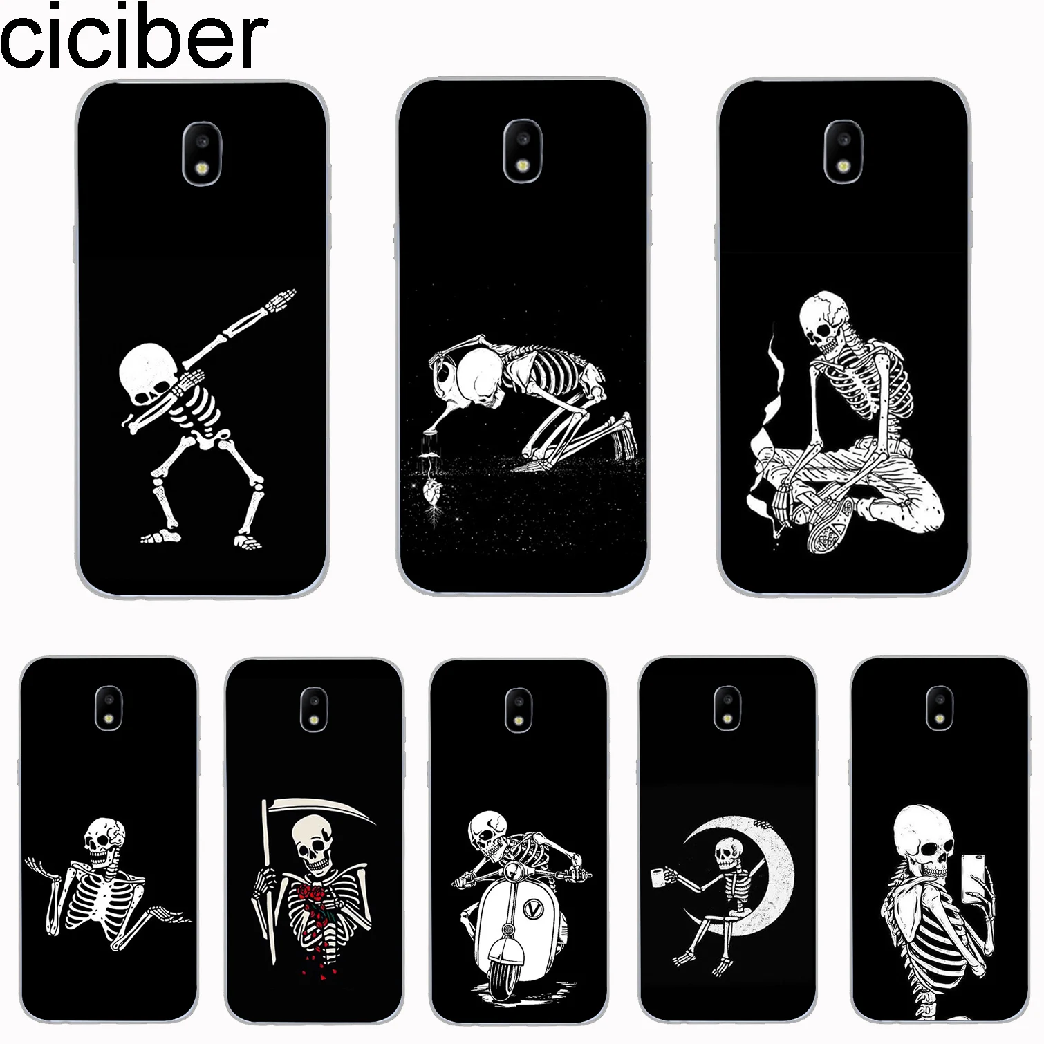 Ciciber чехол для Samsung Galaxy J7 J6 J8 J5 J4 J3 J2 J1 Pro Core Plus Prime mini 2017 2018 2016 телефона TPU Funny Bone Skull |