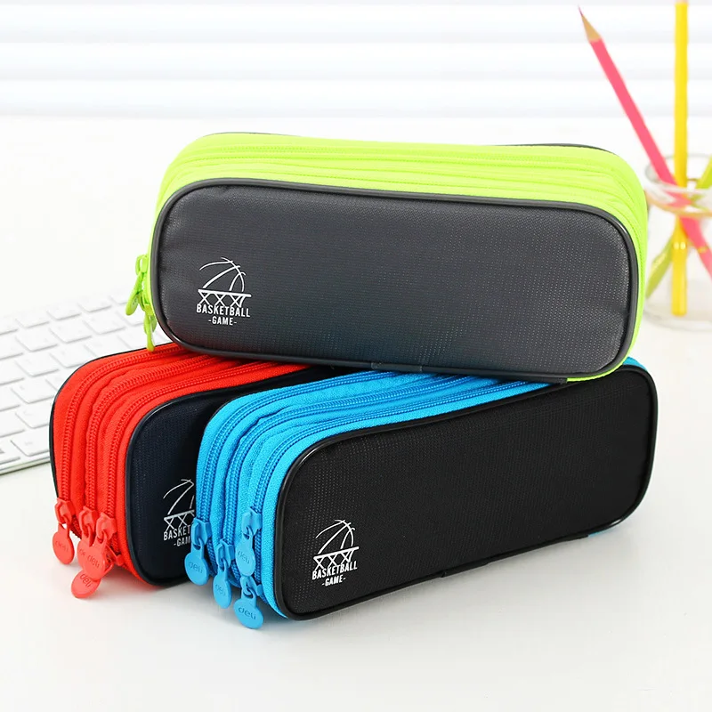 1pcs Three layer 66667 zipper bag bag capable and office stationery bag