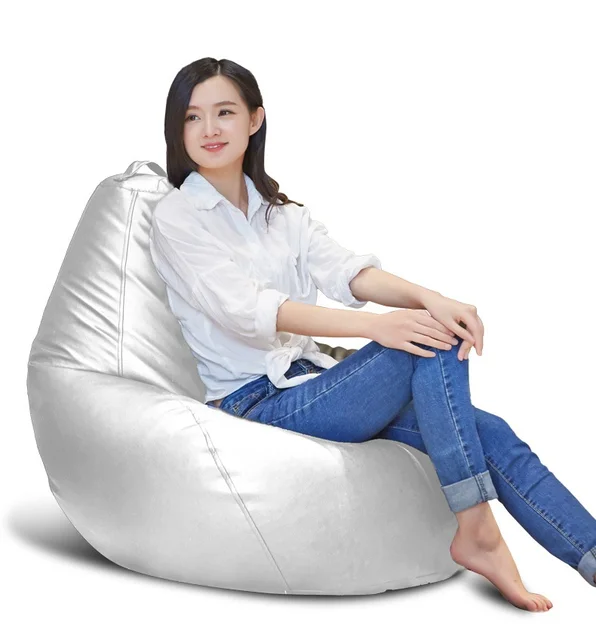 leather bean bag chair giant silver color new lazy sofa fashion comfortable living room leather bean bagsimple chair leather bean bag chair giant silver color new lazy sofa fashion comfortable living room leather bean bagsimple chair