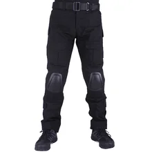 Камуфляжные военные армейские штаны, мужские брюки, тактические армейские штаны со съемными наколенниками, черные