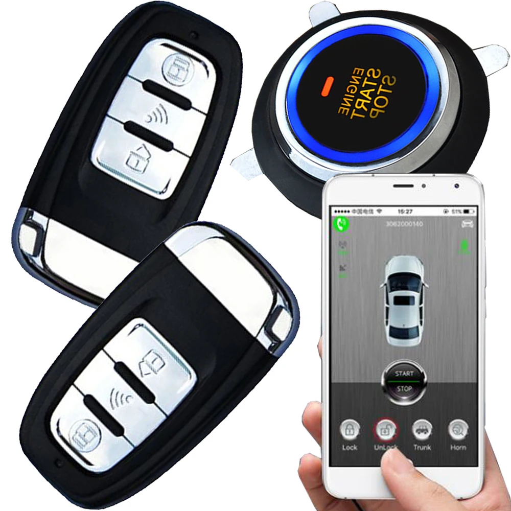 

cardot 2g auto ignition start stop button push start stop smart mobile GPS car alarm system