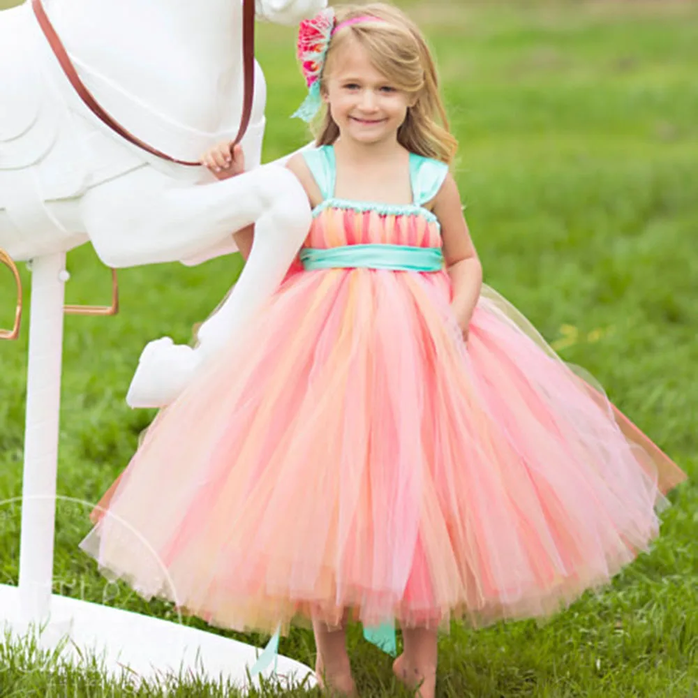 Wedding Little Girls Dresses popular coral little girls dress buy cheap pageant dresses for corals peach mint green sash gorgeous flower girl wedding