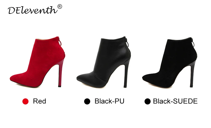 DEleventh Marke Design Vertraglich Solide Schwarz Frauen Abschluss Geschenk Damen Schuhe Pumps Ankelboots Designer