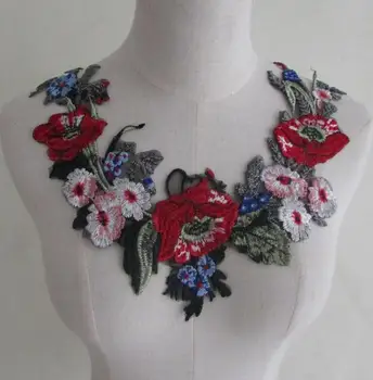 

Women's Korean Fashion lace fake collar lady's flower embroidery diy accessories Ties Detachable Collar R1031