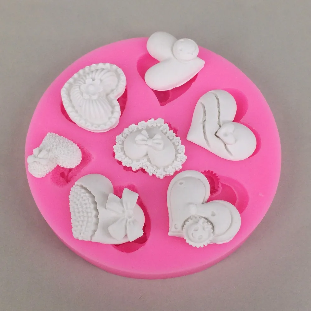 Q1017 heart shaped fondant molding silicone mold wedding decoration Fondant Sugar Craft Moldsin