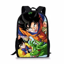 Cartoon Dragon Ball Backpack for Student Son Goku/Super Saiyan/Vegeta Print School Bag Baby Boy Kids Bookbag Notebook Backpack dragon ball z sun goku super mario boy girl cartoon pencil case bag school pouches children student pen bag kids purse wallet