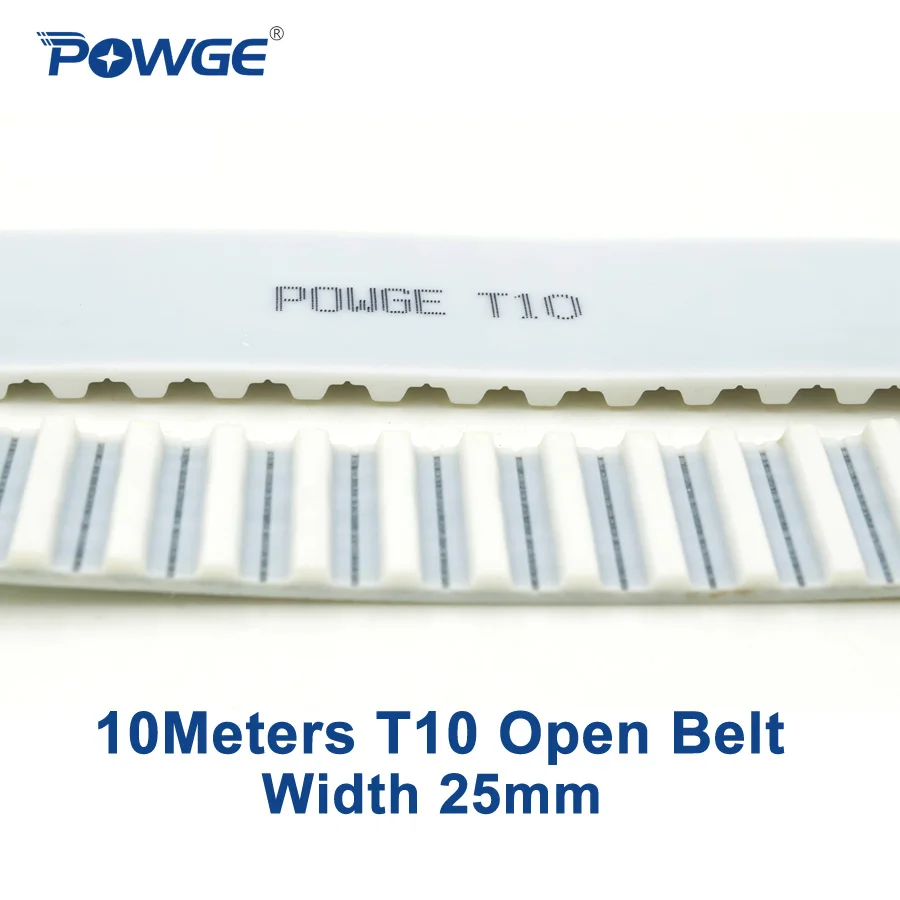 Powge 10meters Pu T10 Open Timing Belt T1025 Width 25mm Polyurethane