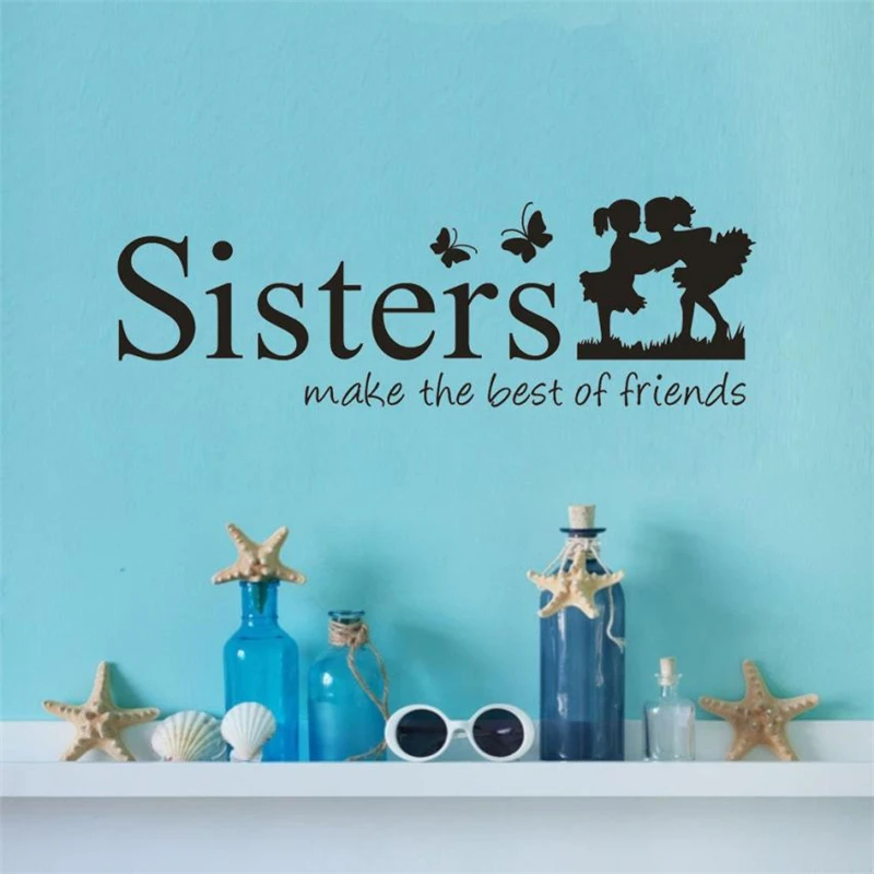 2018 New Creative Sisters Wake The Best OF Friends PVC Wall Sticker Home Decor DIY Art Non-toxic Removable Wall StickersC0331#2303