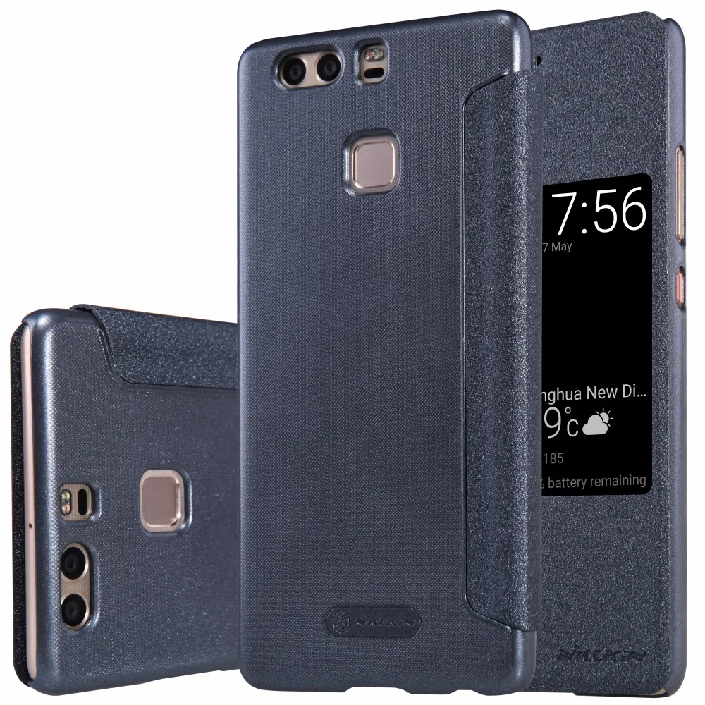 Huawei P9 Cover Case NILLKIN Sparkle super thin flip cover luxury leather case for Huawei P9 with Retailed Package