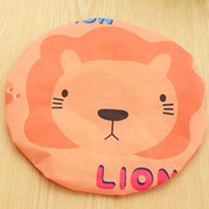 1PC Bathroom Accessories Waterproof Shower Hat Elastic Band Hat Bath Hat Cute Cartoon Rabbit Elepant Lion Duck Panda Shower Hats 13