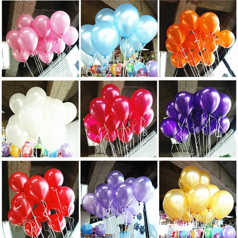 

Black Latex Baloon 10pcs 10 inch Latex Helium Balloon Inflatable Wedding Decorations Air Balls Red White Birthday Party Ballons