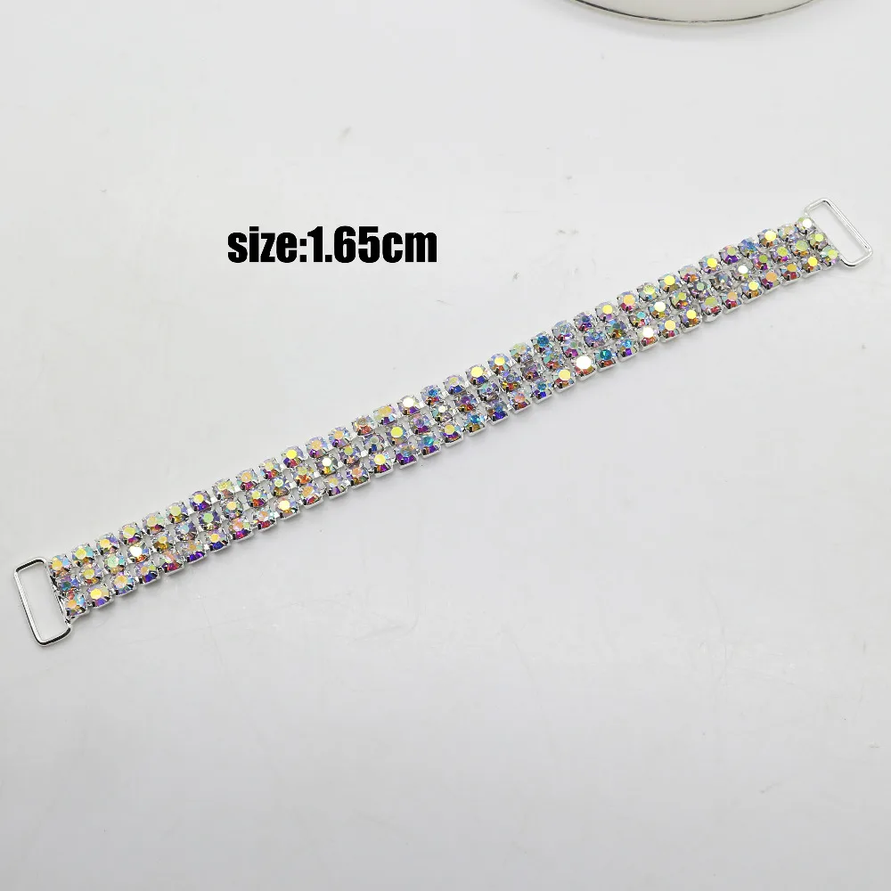 

1 pcs / lot 3 rows color Crystal Rhinestone Bikini Connectors / Buckle Metal Chain for Bikini Swimwear Swimming DecorationOWS Fu