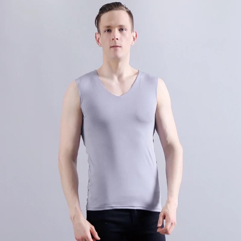 Летняя мужская бесшовная Майка Canotte Ice Silk Tank Top удобный Стрингер Мышцы жилет без рукавов для бега фитнес тренажерный зал одежда