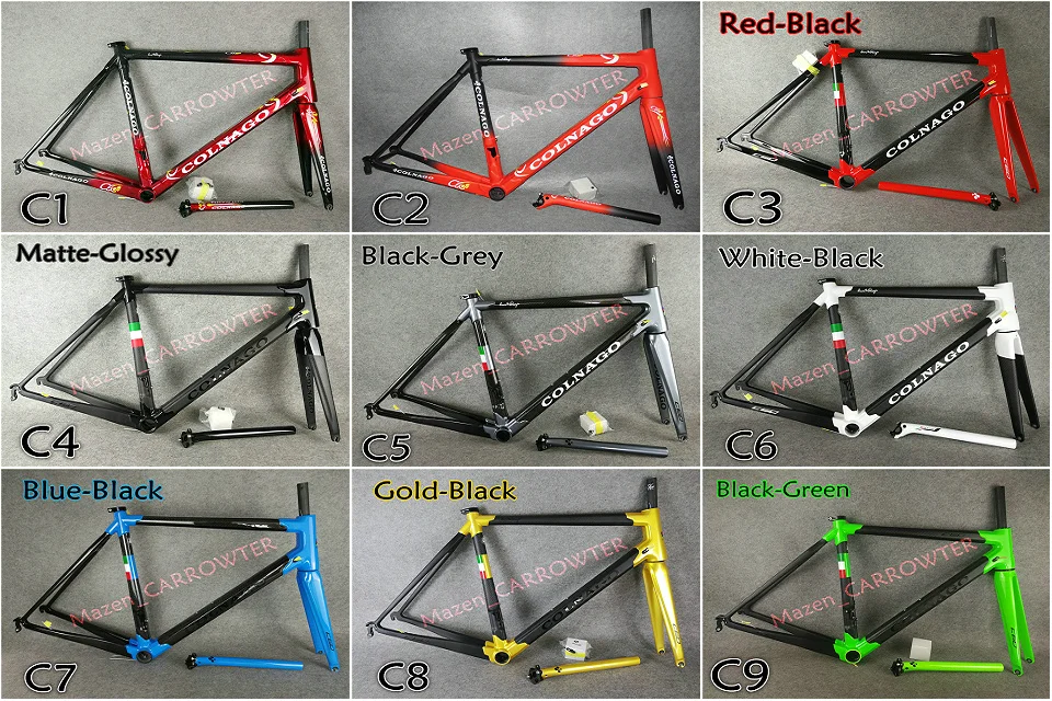 T1000 3K/1K CARROWTER bicycle Frameset Orange-Black Fluo Cipollini NK1K carbon road bike frame with BB68/BB30 Matte/Glossy