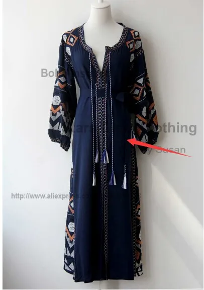 Negash/Брендовое Платье макси с вышивкой из хлопка и льна; осеннее украинское модное богемное платье с кисточками; vestidos femininos размера плюс