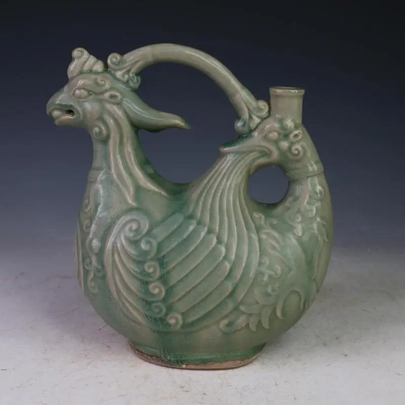 

2 Antique SongDynasty porcelain bottle, Ru kiln powder green leather pot,Hand-painted crafts,collectio & adornment,Free shipping