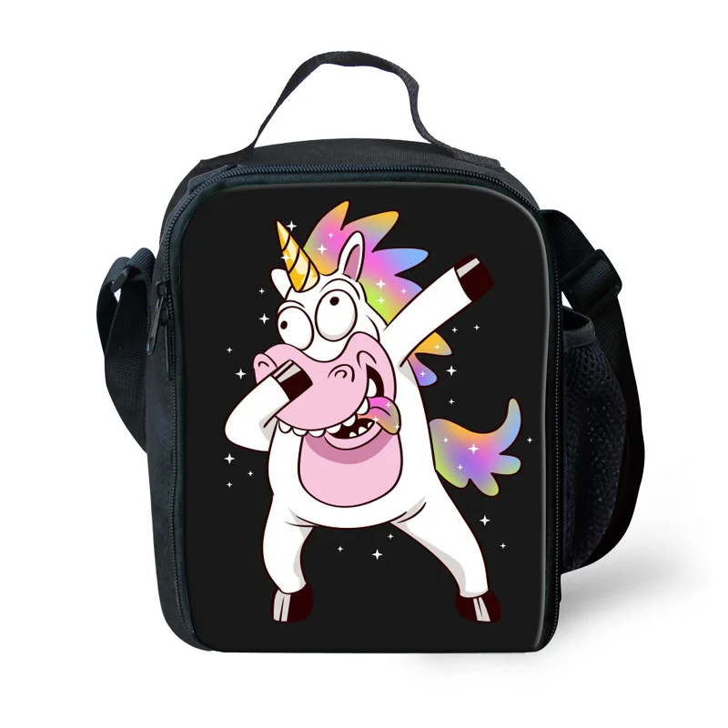 

Cartoons Kawai Unicorn Students School Food Bag Boys Girls Lunch bag Colorful Unicorn Picnic Bag Women Men Lunch Box Best Gift