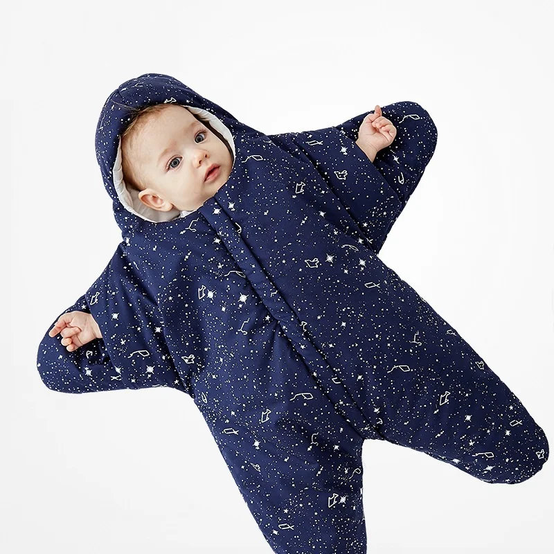 

Baby Stroller Sleeping Bag Winter Warm Sleepsacks Robe For Infant Knitted Swaddle Wrap Nest Envelopes For Toddler Kid