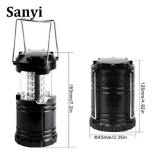 Black Gray Super Bright Lightweight 30 LED Camping Lantern Outdoor Portable Lights Water Resistant Camping Lighting Lamp