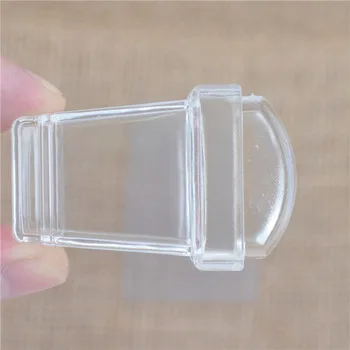 YZWLE 1 Pc Pure Clear Jelly Silicone Rectangular Nail Art Stamp Scraper - Sticky #GD-07