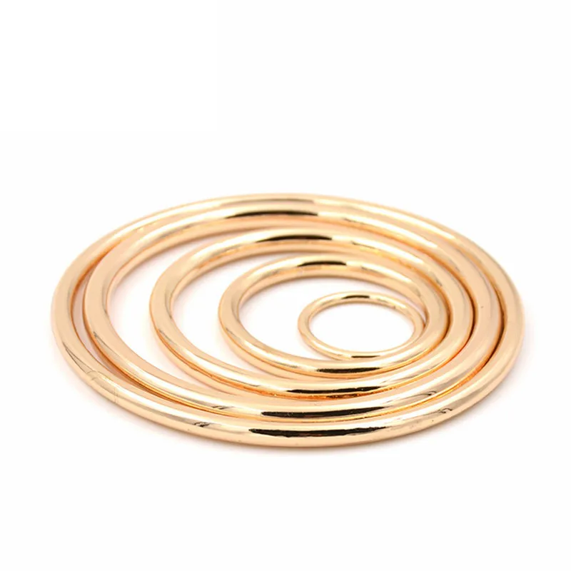 XUNZHE 10 шт. бесшовное металлическое уплотнительное кольцо(15-60) мм покрытие рюкзак золотого цвета Воротник Жгут кольцо сумка запасные части Аксессуары
