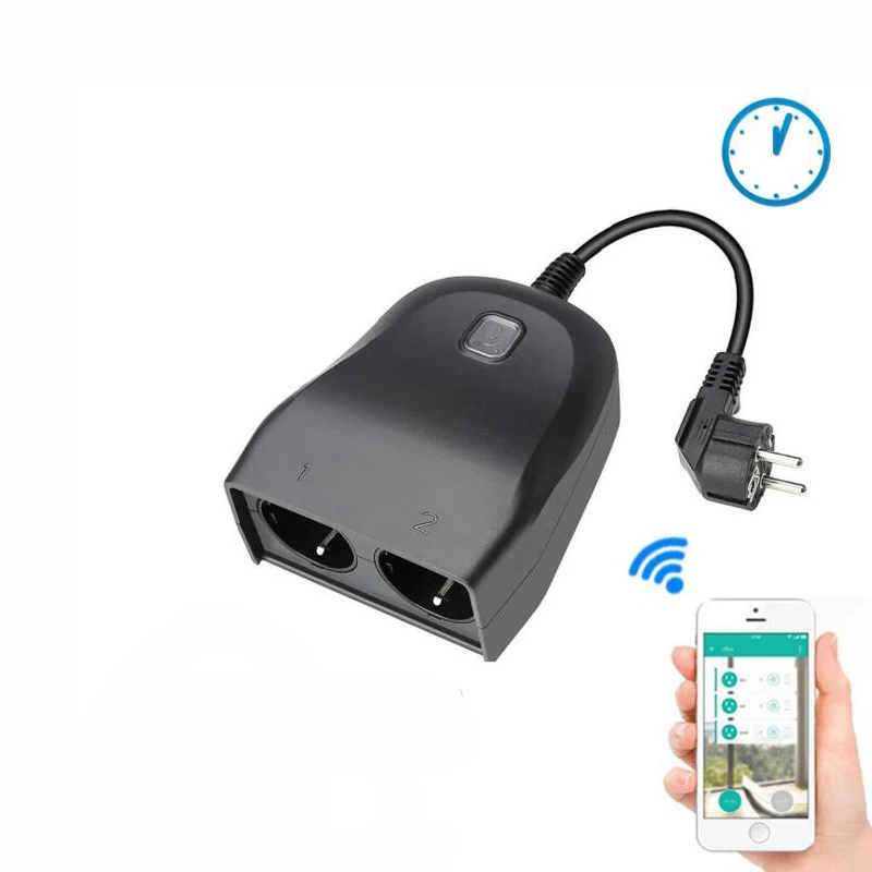 Smart Wifi Extension Socket IP44 Outdoor Use Remote Controlled by App in your Smartphone 2 EU AC Po