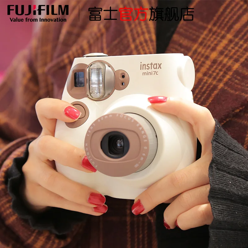Оригинальная мгновенная фотокамера Fuji Fujifilm Instax Mini 7C фотопленка молочного цвета
