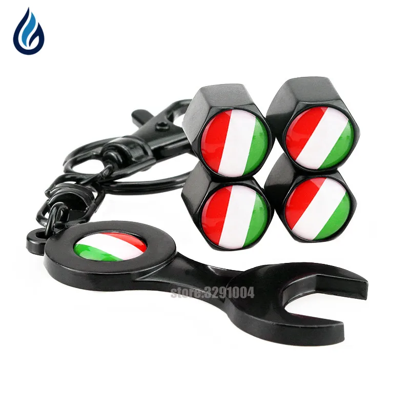 

Car Wheel Tire Valve Cap Cover For Italian Flag Logo For Fiat Panda 500L Punto 500 Lancia Ypsilon Renault Clio Vw Golf Polo Ford