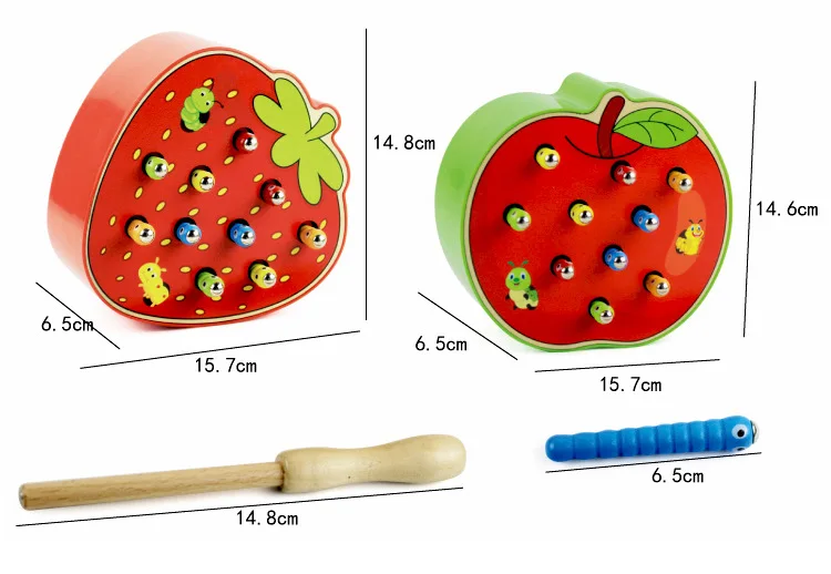 Едят яблоко Монтессори Деревянные игрушки Детские тренировки памяти подходящая пара игры Математика раннее образование интерактивная игрушка