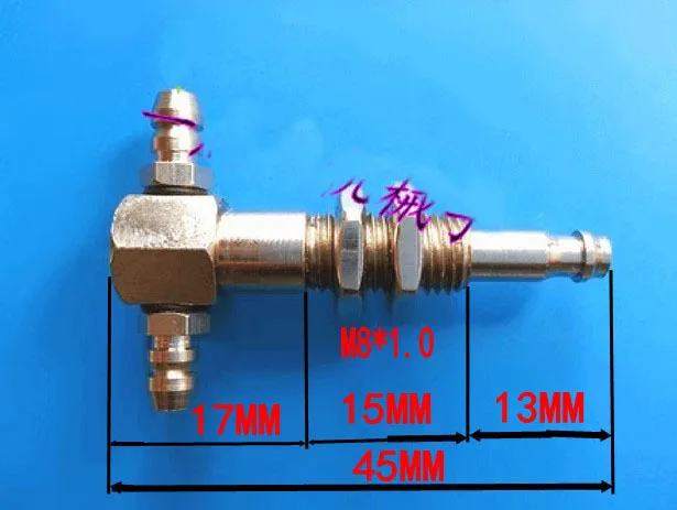 8 мм x 5 мм x 45 мм Т образный Трехходовой вакуумный всасывающий соединение с колпачком запасные фитинги