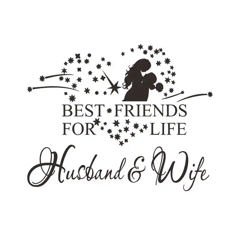 Best Friends For Life Husband And Wife Bedroom Love Marriage Family Relationship Romantic Couple Wall Sticker Art Decoration
