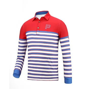 

2020 Boys Golf Clothes Children Long Sleeved T-Shirt Summer Striped Breathable Sports Apparel Trainning Shirts AA51877