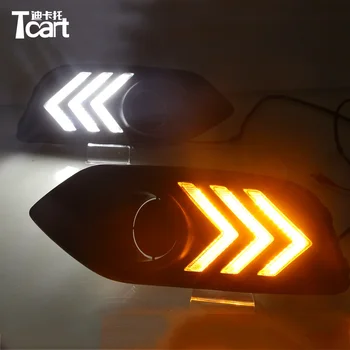 

Tcart 2pcs fog lights For Honda HRV 2018 2019 Turn Yellow Signal Relay Waterproof ABS Car DRL 12V LED Daytime Running Light