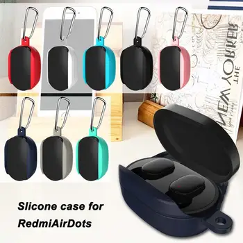 

JINSERTA Silicone Case for Xiaomi Mi Redmi Airdots Youth Carry Protective Cover with Anti-lost Buckle for Redmi Airdots Earphone