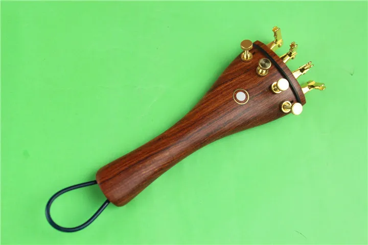 

1pc high quality rosewood Viola Tailpiece fixed golden fine tuners Tail gut viola accessories