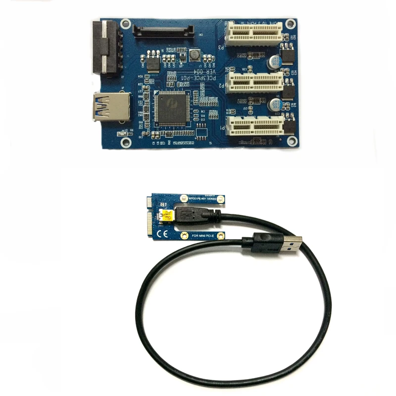 Мини PCIe pcie от 1 до 3 PCI слот Райзер карты Mini ITX к внешнему e слота адаптер порт