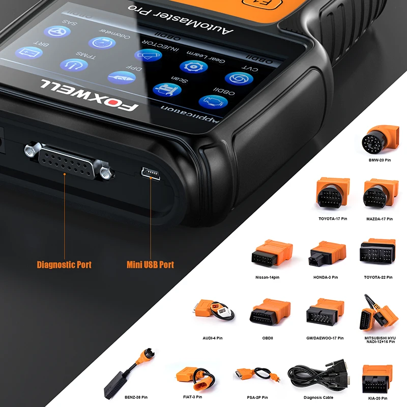 FOXWELL NT644 Pro все системы OBD OBD2 автомобильный диагностический инструмент Автомобильный сканер ABS SRS Трансмиссия сброс масла DPF EPB OBD2 сканер