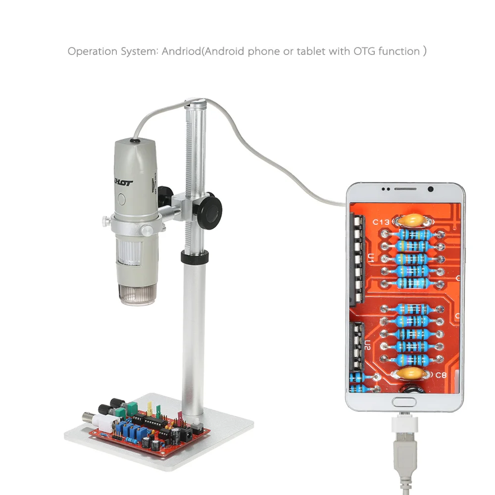 1X-500X Мини цифровой USB 5.0MP видео камера микроскоп с держателем OTG функция 8LED цифровой зум биология Лупа True
