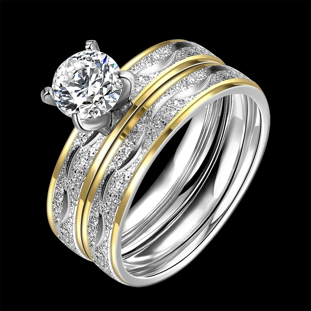 wedding rings pair stone ring cubic zirconia ring zirconia mujer dark souls #da143 tungsten 316L stainless steel Dahu Rico Ring