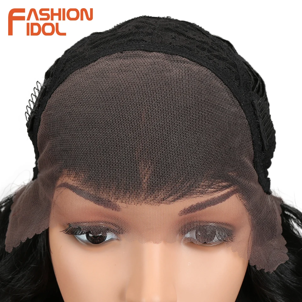 Мода IDOL глубокая волна волос синтетический парик фронта шнурка 2" коричневый косплей парик высокая температура волос Синтетические парики для черных женщин